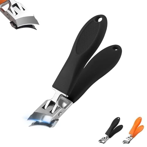Lavito Nail Clipper, Caurat Slanted Nail Clippers, Wide Jaw Opening Anti-Splash Slanted Nail Clipper, Portable Ultra Sharp Nail 