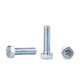 50 Stück DIN 933 Stahl Sechskantschrauben M8 x 30 mm, Sechskantschrauben Vollgewinde, Sechskantkopf (50, M8 x 30 mm)