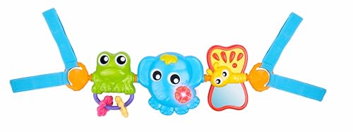 Playgro Travel Trio Musical Pram Tie jouet d'éveil sensoriel avec mélodies