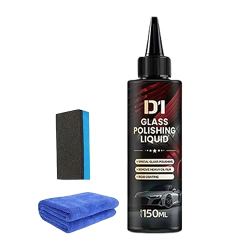 Eliminador De Película De Aceite Para Cristales Del Coche - Fluido Pulidor para Cuidado de Rayas Vidrio de Auto - 150ml para Restauración de Claridad Limpieza de Manchas Excrementos de Aves Motocic