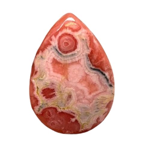 Rhodochrosite cabochon poire 36x26x4mm pour création bague et pendentif