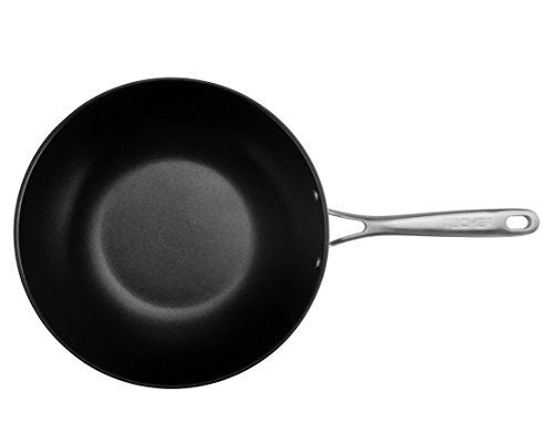 Techef - Onyx Collection, 12-Inch Nonstick Flat Bottom Wok/Stir-Fry Pan - Pfoa Free, Dishwasher And Oven Safe, Made In Korea #TOP4