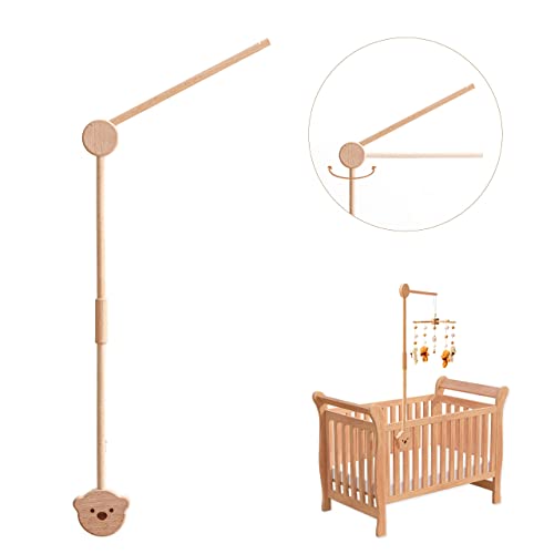 Promise Babe Baby Mobile Halterung Holz Bär Design, Babybett Wickeltisch DIY Mobile Halterung Höhenverstellbar Laufstall Baby Mobile Halter Gestell Stange für Aufhängung Spieluhr Windspiel Bettglocke – Bild 6