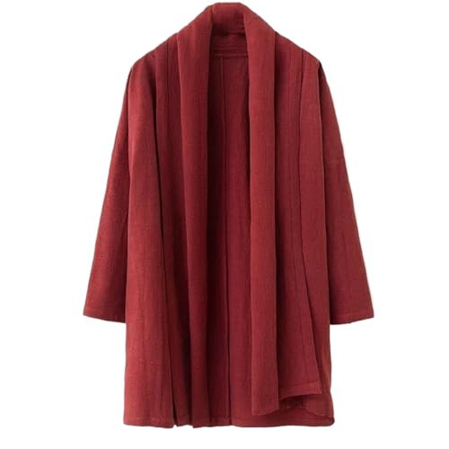 Yukata para hombre largo con cinturón OBI tradicional y mangas anchas Haori