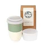 NOVA CERAMICS Travel Mug - Ceramic To Go Coffee Mug With Lid – Travel Mug Ceramic To Go Cup – Microwave...