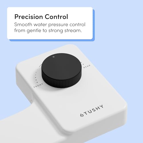 Image of TUSHY NEW Fresh Dual Nozzle Cool Water Bidet: Ultra Slim Toilet Seat Attachment with Luxury 2 in 1 Front & Rear, Self-Cleaning, 180º Clean, (DIY Install, 10 Minutes), Non-Electric, Matte Black Knob