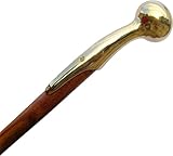 Antique Knob Head Walking Stick/Cane - Designer Premium Wooden Carved Walking Cane - Beautiful Handmade Foldable Cane With Brass Golden Head Cane For Men and Women Comfortable Best Christmas Gift