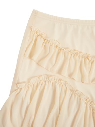 Verdusa Women's Boho Asymmetrical Ruffle Skirt Flowy High Waist Western Mini Skirt4