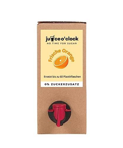 Umweltfreundliche Sirupbox Zuckerfrei - ergibt bis zu 40l leckeres Fertiggetränk | 90 Tage haltbar geöffnet | vegan | kalorienarm | sekundenschnell zubereitet | für Diabetiker (Frische Orange)