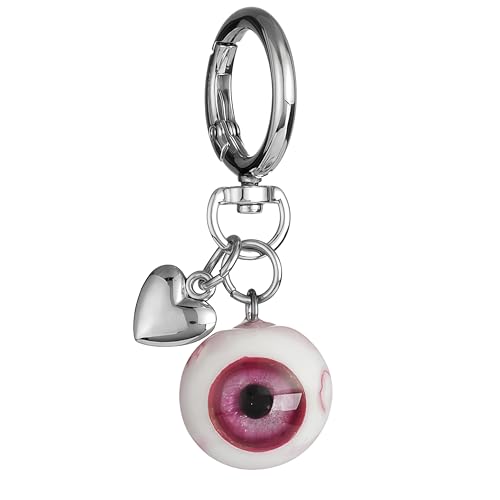 VelvetGlow Portachiavi Eyeball gotico, Charms per borsa di Halloween, Portachiavi a cuore, Decorazione divertente per uomini e donne, Accessori per portafogli cool, Decorazione di Halloween