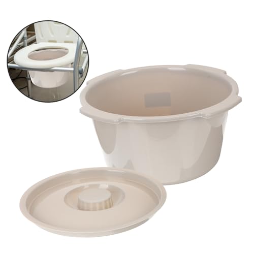 Pot de chambre plastique avec couvercle seau commode pour accessoire chaise percée