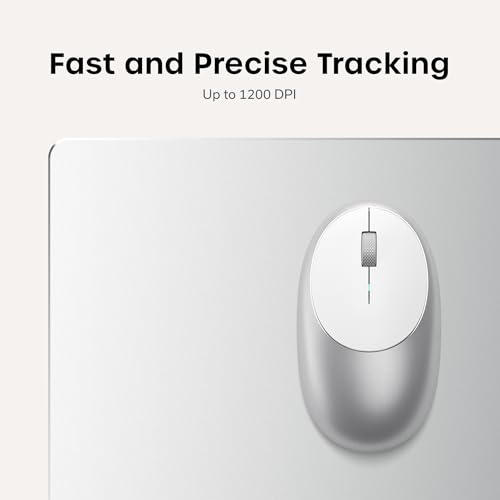 Image of Satechi M1 Wireless Bluetooth Mouse, USB-C Rechargeable, Silver | Compact and portable, for MacBook, iPad, iPad mini, Mac mini, iMac, Windows