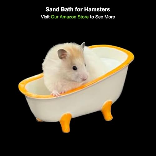 Image of GuineaLoft Small Pet Bathtub - Generously-Sized Ceramic Bathtub for Birds' Water Baths or Hamsters' Sand Baths, Also Works as a Food Bowl - Visit the GuineaLoft Store for More