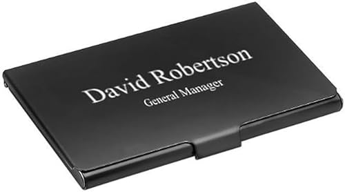 GIFTS INFINITY Personalized Ice Black Gunmetal Stainless Steel Business Card Holder with Free Custom...