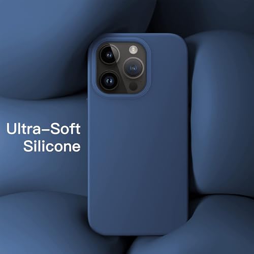 Image of UNIGEN Premium Silicone iPhone Case Soft, Flexible TPU Cover Slim Matte Finish with Anti-Scratch & Non-Slip Protection for iPhone Compatible with (13PRO-Blue)