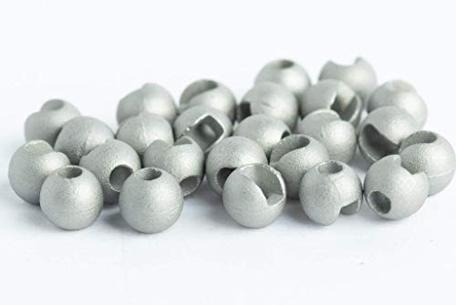 Blue Wing Olive Slotted Tungsten Beads for Fly Tying- 100 Pack (Matte Nickel 2.4 mm (3/32))