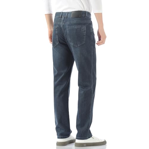 Men's Relaxed Fit Stretch Jeans - Straight Leg Comfort Denim4