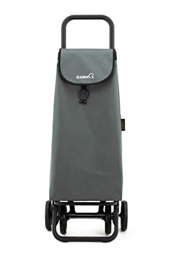 GARMOL Chariot de Courses Gris 40 x 27 x 105 cm