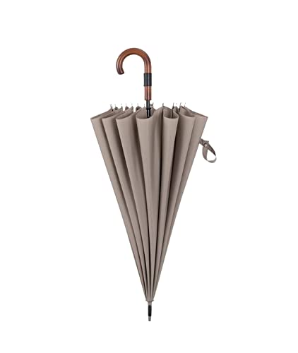 Parapluie pluie femmes hommes 16 nervures grand manche bleu HLTYGWX