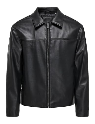 Onsjack PU Jacket OTW veste homme similicuir Only & Sons blouson noir