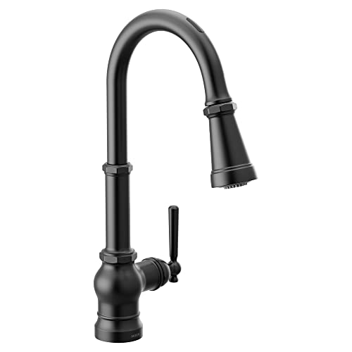 Exclusive Discount 90% Price Moen S72003EVBL Paterson Smart Touchless Pull Down Sprayer Kitchen Faucet with Voice Control and Power Boost, Matte Black