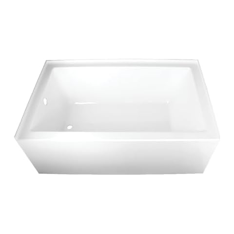 Kingston Brass Aqua Eden VTAP603622L 60-Inch Acrylic Alcove Tub with Left Hand Drain, White Cover