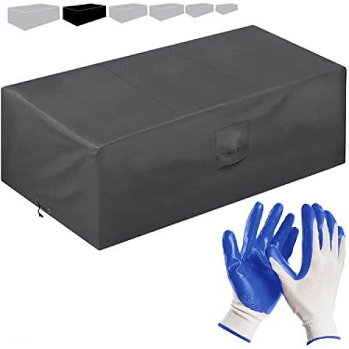 Preisvergleich Produktbild smartpeas Abdeckplane Gartenmöbel - Wasserdicht / UV Beständig / Winterfest Schutzhülle Gartenmöbel - Dimesion 242x162x100 cm - Mit Ventilationsfenster - Plus: Gartenhandschuhe