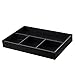 UnionBasic Flat 4-Slot Leather Desk Drawer Tray Stationery Sundries Gadget Organizer Storage Box Pen Pencil Holder Case Container (Black)