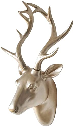 Home Wall Mount Sculpture ation Animal Head Wall Decoration, Wall Sculpture Animal Head Wall Decoration, Wall Decoration Resin Sculpture With Antlers, Wall Garden Decoration, Character Sculpture, Inte
