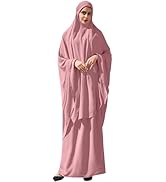 ODIZLI Women's Muslim Islamic Two-piece Outfits Hijab Dress Abaya and Loose Skirt Full Cover Kaftan