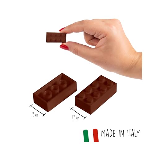 104114538 Blox, 40 mattoncini marroni per bambini dai 3 anni in su, 8 pietre, in scatola, di alta qualità, completamente compatibili con molti altri produttori - Lego - Immagine 1