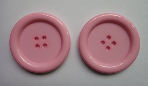 Lyracces Wholesale Lots 7Pcs Extra Large Big Sewing Fasteners Flatback Resin Buttons 50Mm 1.97 Inches (Pink) #TOP21