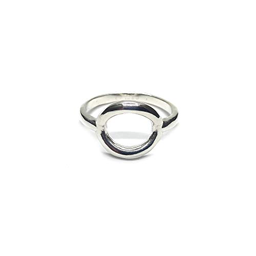 Bague en argent sterling 925 authentique au cercle épuré et intemporel