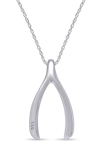 AFFY Wishbone Pendant Necklace for Women, 14K Gold Over 925 Sterling Silver, Inspirational Lucky Charm Jewelry Gift for Women with 18" Chain3