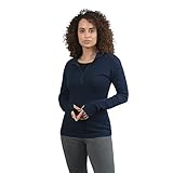 AoA Women's 230 Royal Alpaca Base Layer: (Half Zip Hoodie) Eco Hiking Sweatshirt Navy Blue L