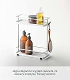 YAMAZAKI Tower, akcesoria łazienkowe, uchwyt do przechowywania, organizer na regał Caddy, stal stopowa, biały, 28 x 12 x 33,5 cm (dł. x szer. x wys.)