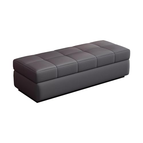 zxhrybh Panca Contenitore Camera da Letto, Pouf Contenitore Rettangolare, Panca Ingresso Imbottita con Coperchio, Baule da Interno per Soggiorno, per Camera da Letto(Dark Gray,59in/150cm)