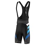 FDX Cycling Bib Shorts Men’s - 3D Gel Padded Bicycle Tights with Mesh Straps, Silicon Leg Grippers - Breathable, Quick Dry Summer Classic Racing Apparel - Better Fit and Performance (Equin Blue-L)