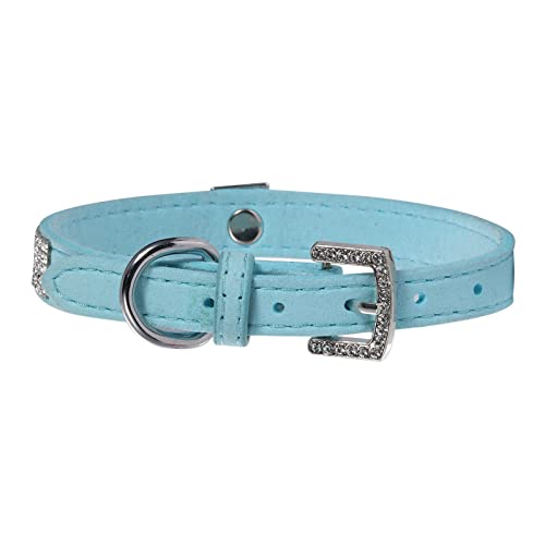 AOKSI Dog Cat Collars,Luxury Sparkly Silver Buckle and Bling Diamond with Rhinestone Crown Decoration Velvet Leather… - Image 6