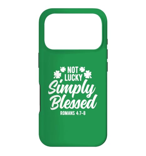 Not Lucky Simply Blessed �r���e�[�W ���p�g���b�N�X �t�F�C�X �O���[�� �X�}�z�P�[�X iPhone 17 Pro �p