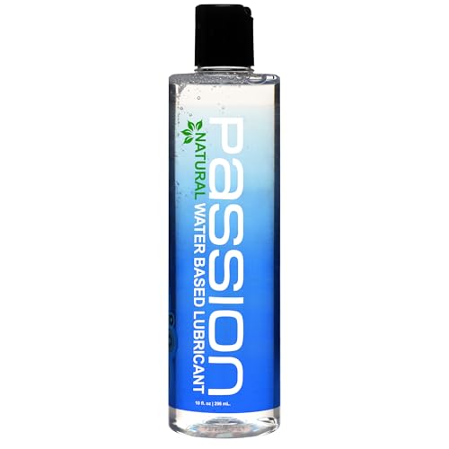 Passion Natural Water-Based Personal Lubricant, 10 Fl Oz - Premium, Non-Sticky, Easy-to-Clean Formula for Smooth, Comfortable Use