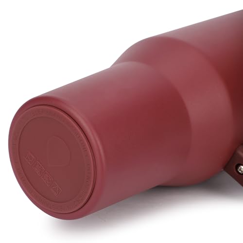 Image of House of Quirk 1200ML Tumbler with Handle & Simple Flip Straw - Car Cup Holder Friendly, Leak Resistant Stainless Steel Water Bottle with Rubber Base (Merlot)