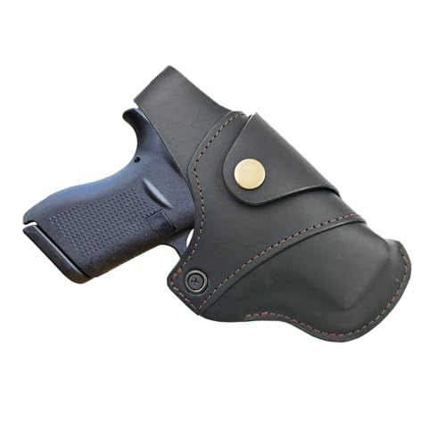 OWB Leather Holster for Glock 43 / Glock 43X, Outside Waistband Carry with Thumb-Break Retention,...