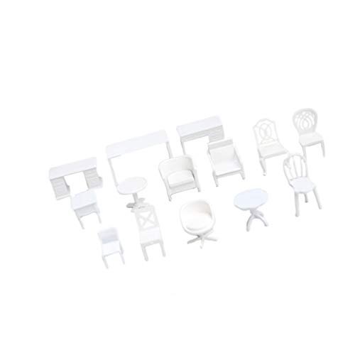 Healifty 14 Pcs Modelo de Cadeira de Mesa de Jardim de PlÃ¡stico MÃ³veis Em Miniatura para O Jardim