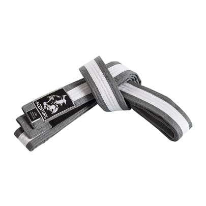 KID's YOUTH JIU-JITSU STRIPED BELT GRAY w/WHITE STRIPE size M0 76