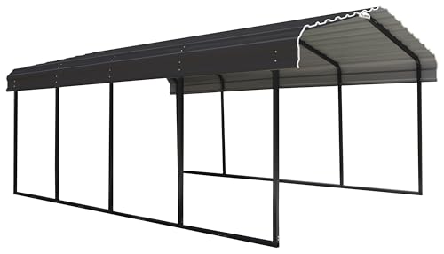 Arrow 12 x 20 x 7-Foot Heavy Duty Galvanized Steel Metal Multi-Use Shelter, Shade, Carport, 12' x 20' x 7'