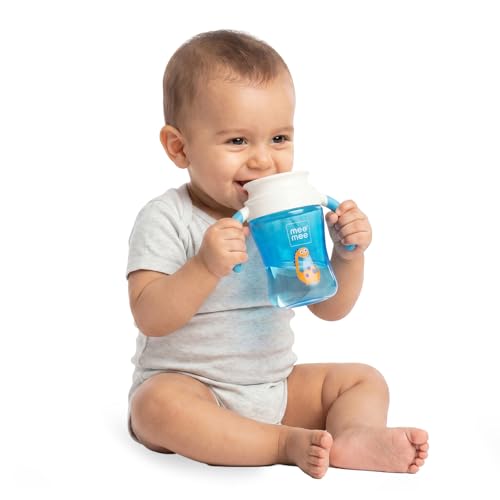 Image of Mee Mee 360 Spout Trainer Sipper 240 ml | Dual Handle, Anti-Leak & Spillproof Sippy Cup for Toddlers | Non-Toxic & BPA-Free | Dust Cover | Lightweight & Easy Grip Handles (Blue) (Pack of 6)