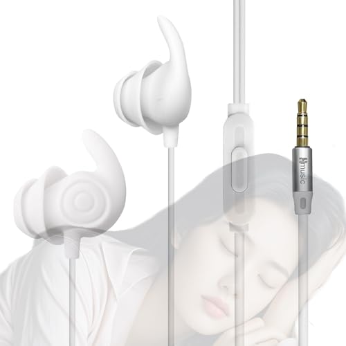 寝ホン イヤホン睡眠用 ノイズキャンセリング 2g超軽量 超柔軟 耳栓 シリコーン 寝返りしても痛くない マイク付き 横向きにイヤホン寝ながら装着 有線 装着快適 高遮音性 いびき防止グッズ 安眠 勉強 ヨガ 旅行 瞑想 クリスマスプレゼントには 3.5m