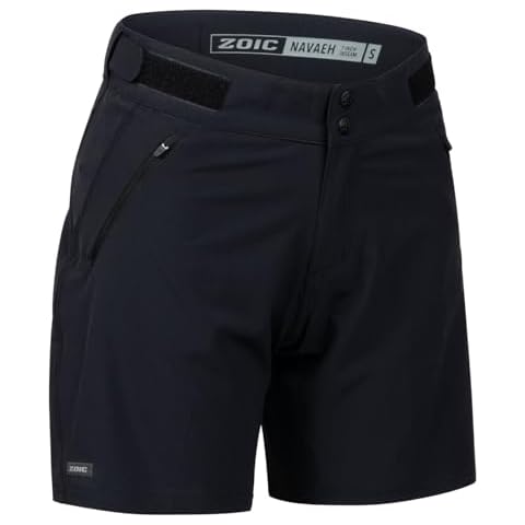 ZOIC Navaeh Short - 7" Inseam + Essential Liner Women's Mountain Bike Shorts (US, Alpha, Medium, Regular, Regular, Black) Cover