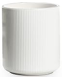 getstar Soporte grande para utensilios de cocina para encimera de cocina (7.2 pulgadas de alto x 6.2 pulgadas de ancho),soporte de cerámica para utensilios de cocina con alfombrilla de corcho (blanco